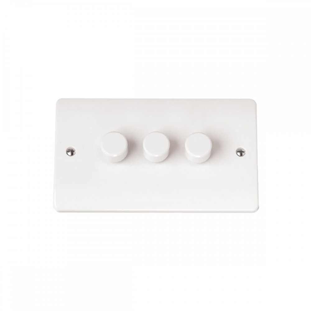 CMA147 Scolmore Click Mode 250W 3 Gang 2 Way Dimmer Switch Leading