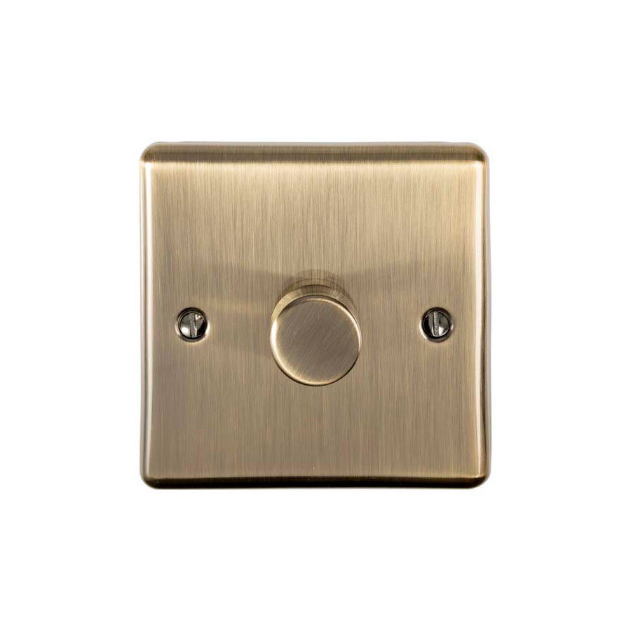 EN1DLEDABB Eurolite 1 Gang 400W/LED 2Way Dimmer Switch Antique