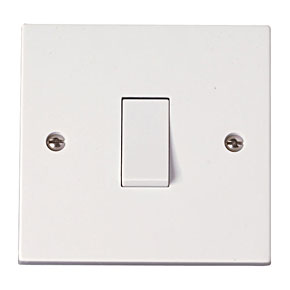 Click PRW010 Polar 10A 1 Gang 1 Way Plate Switch White