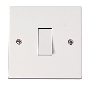 Click PRW011 Polar 10A 1 Gang 2 Way Plate Switch White