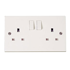 Click PRW036 Polar 13A 2 Gang DP Switched Socket White