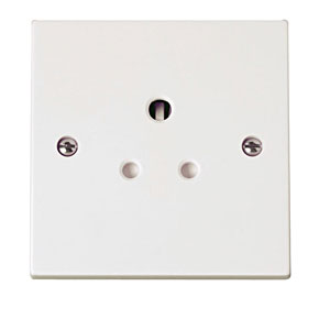 Click PRW038 Polar Single 5A Round Socket Outlet White
