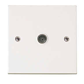 Click PRW065 Polar Single Non-Isolated Coaxial Outlet White