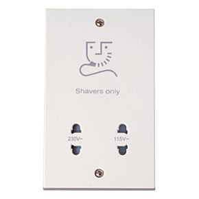 Click PRW100 Polar Dual Voltage Shaver Socket Outlet White