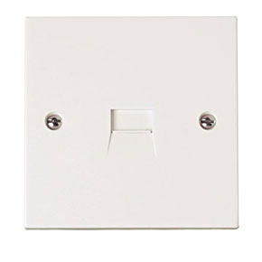 Click PRW124 Polar Single Telephone Secondary Outlet White