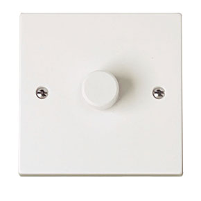 Click PRW140 Polar 1 Gang 2 Way 400W Dimmer Switch White