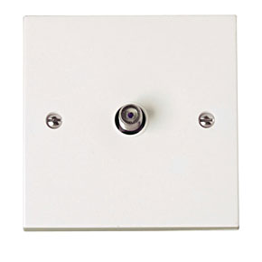 Click PRW156 Polar Non-Isolated Single Satellite Outlet White