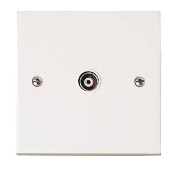Click PRW158 Polar Single Isolated Coaxial Outlet White