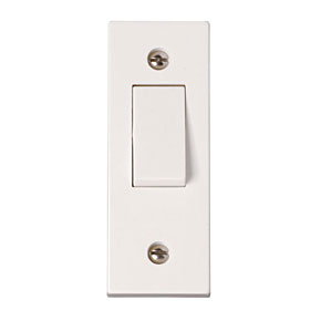 Click PRW171 Polar 10A 1 Gang 2 Way Architrave Plate Switch White