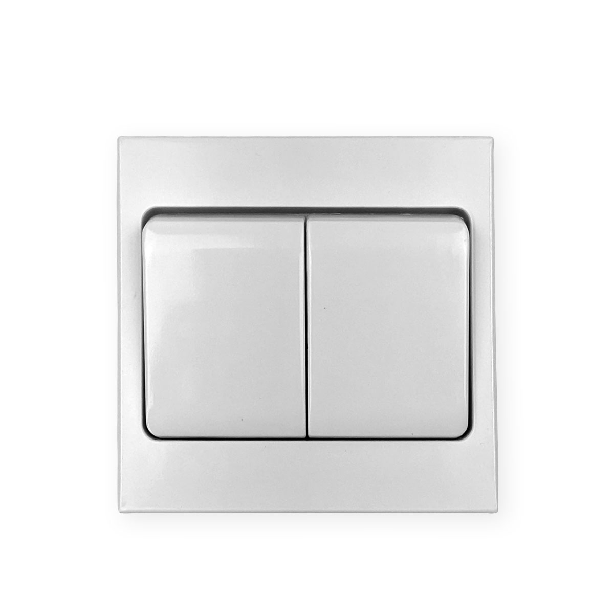 Click PRW812 Polar 10A 2 Gang 2 Way Wide Rocker Plate Switch White