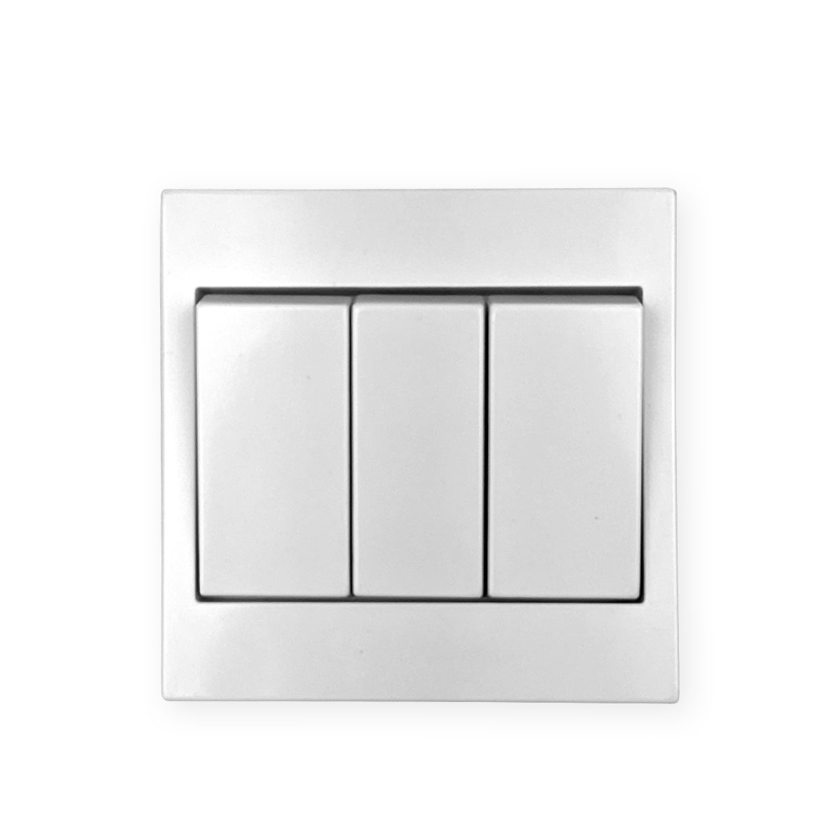 Click PRW813 Polar 10A 3 Gang 2 Way Wide Rocker Plate Switch White