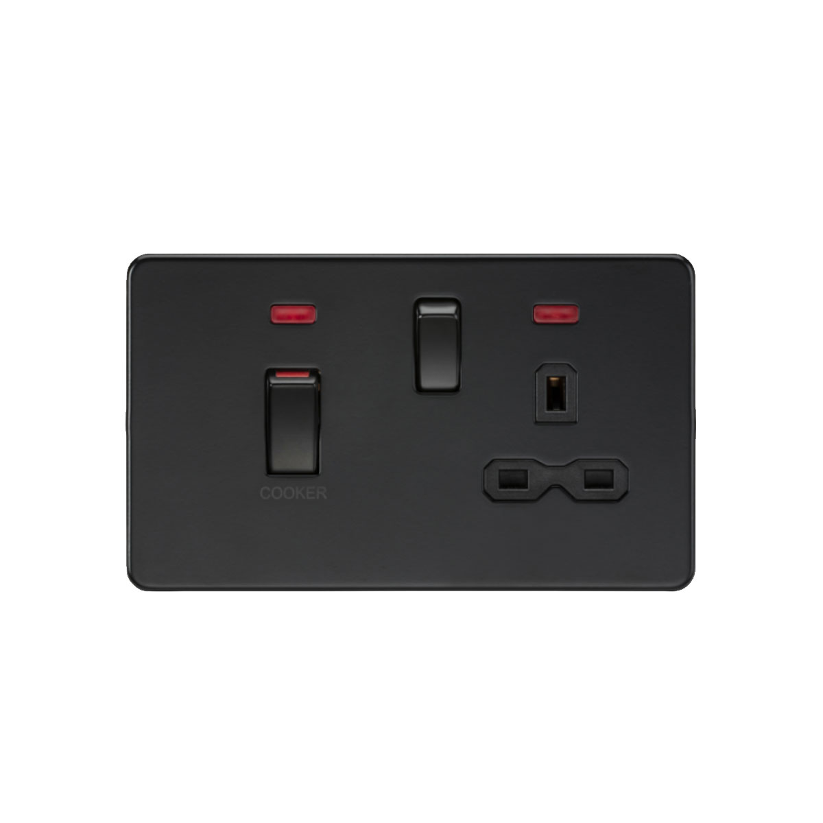 Knightsbridge SFR83MNMBB Screwless 45A DP Switch & 13A Socket with