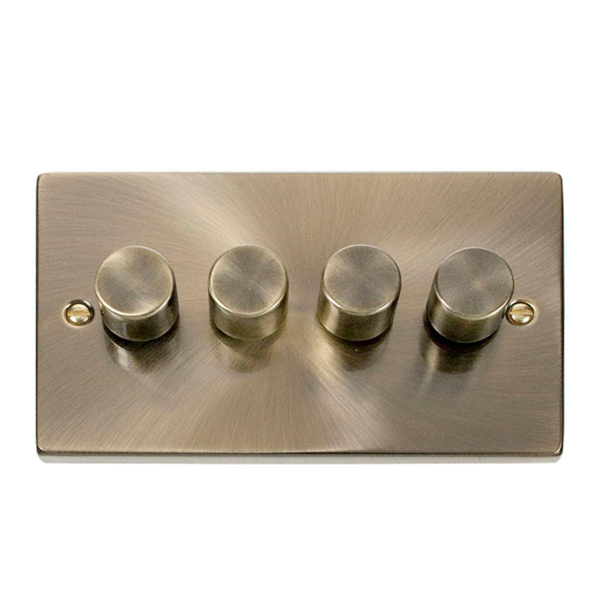 Scolmore VPAB164 4 Gang 2 Way 100W Dimmer Switch Antique Brass