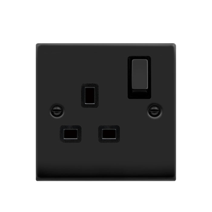 VPMB535BK Scolmore 13A Ingot 1 Gang Double Pole Switched Socket