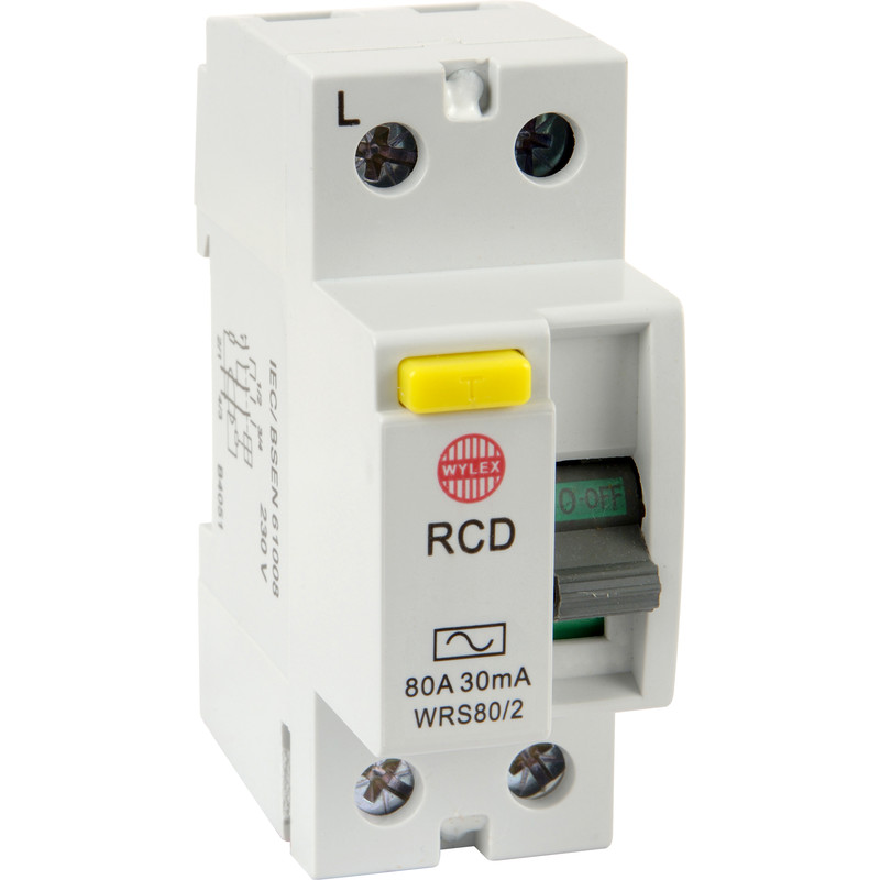 WYLEX 80A DP RCD 2 POLE ISOLATOR  With CPN METAL ENCLOSURE 